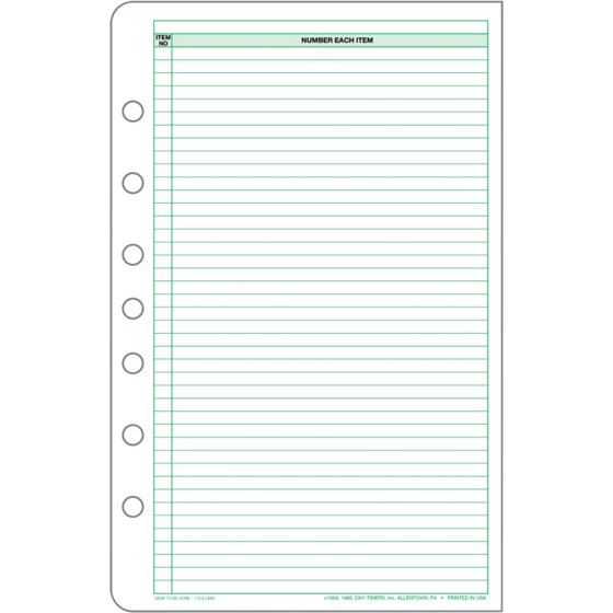 DayTimer® Lined To Be Done Pages, Small, 5 1/2" x 8 1/2", 2 Pack