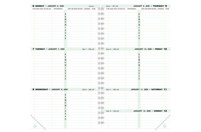 Day-Timer Two Page Per Week Original Planner Refills, 3 1/2" x 6 1/2 ...