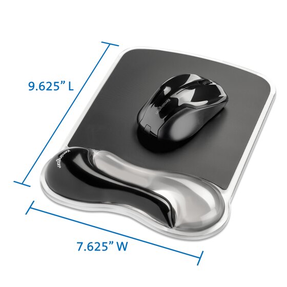 22701 497 x 77 x 34 mm Black Black Kensington Mouse Mat K55793EU & Height Adjustable Ergonomic Gel Keyboard Wrist Rest with Wrist Support Pad