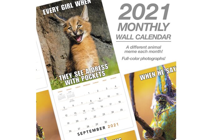 Animal Memes 12 X 12 Monthly Wall Calendar Wall Calendars Mead wall calendar 2021 memes