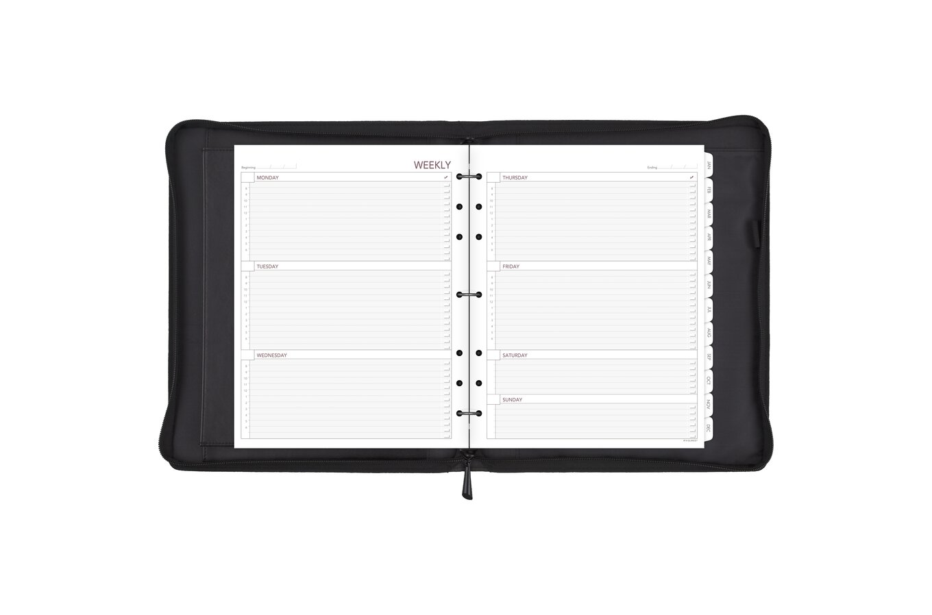  jooact A6 Undated Daily Planner Starry Sky Journal Monthly &  Daily Planner Small Diary Agenda, Self-filling Date, Soft Pu Leather Cover,  Size 64K 4.1''x5.5'', Black+White : Office Products