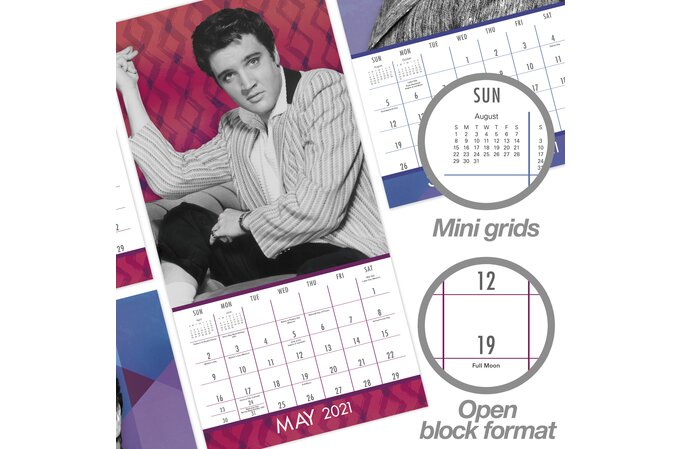 Elvis Presley 12 X 12 Monthly Wall Calendar Wall Calendars Mead elvis wall calendar 2021 acco