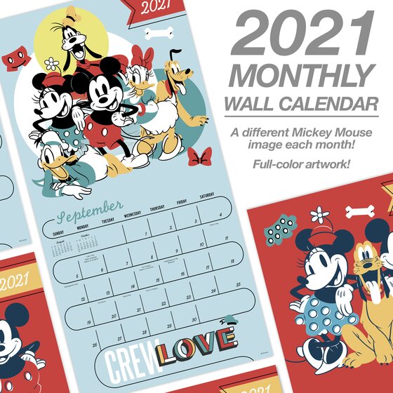 50 Aufkleber Stickers Disney Minnie Mouse 2021 Wandkalendar Wall Calendar