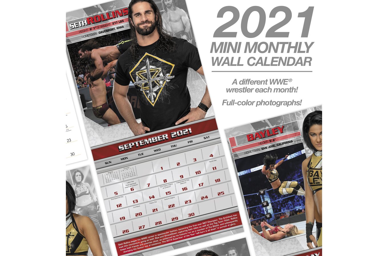Wwe Monthly Wall Calendars Wall Calendars Mead wwe 2021 wall calendar miz