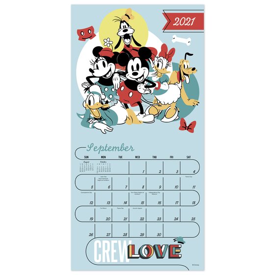50 Aufkleber Stickers Disney Minnie Mouse 2021 Wandkalendar Wall Calendar