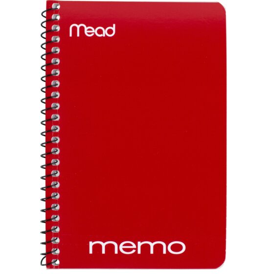 6x4in,1pk Mead Spiral Memo Book Open Side Cover Color Random Ruled 40s' 