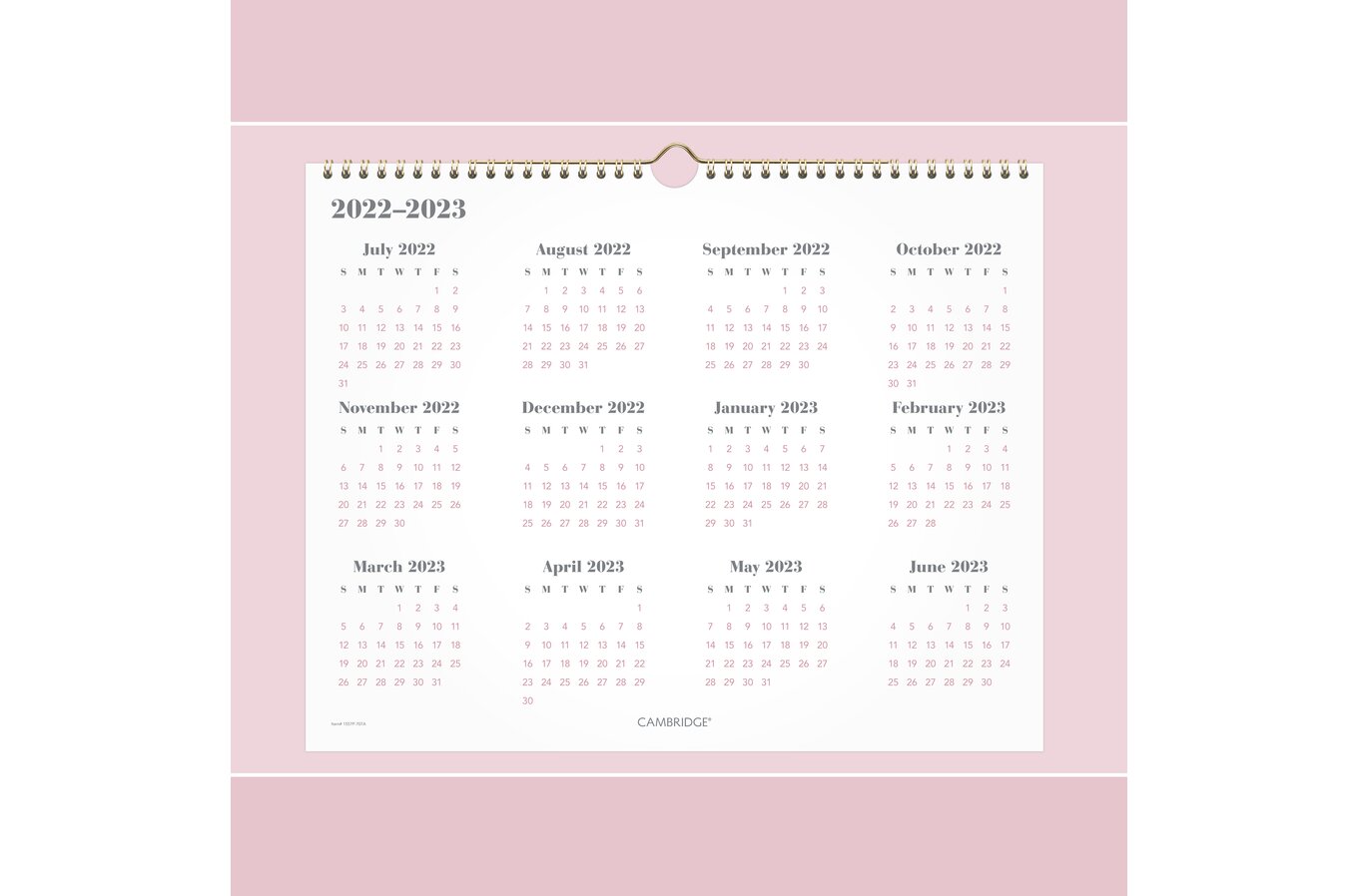 Cambridge Workstyle Pink Geo Academic 2021 2022 Monthly Wall Calendar Medium 15 X 12 Wall Calendars Cambridge