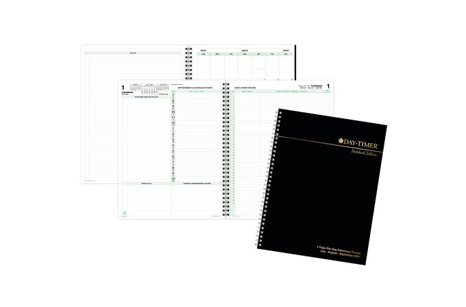 Day-Timer Two Page Per Day Reference Wirebound Planner Refills, 8 1/2