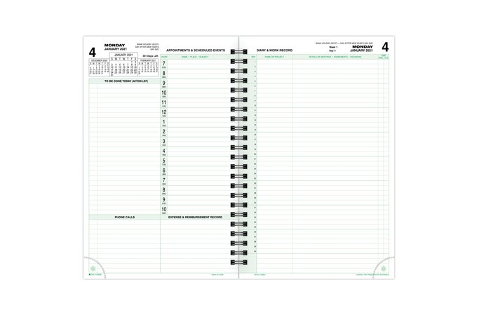Day-Timer Two Page Per Day Reference Wirebound Planner Refills, 5 1/2