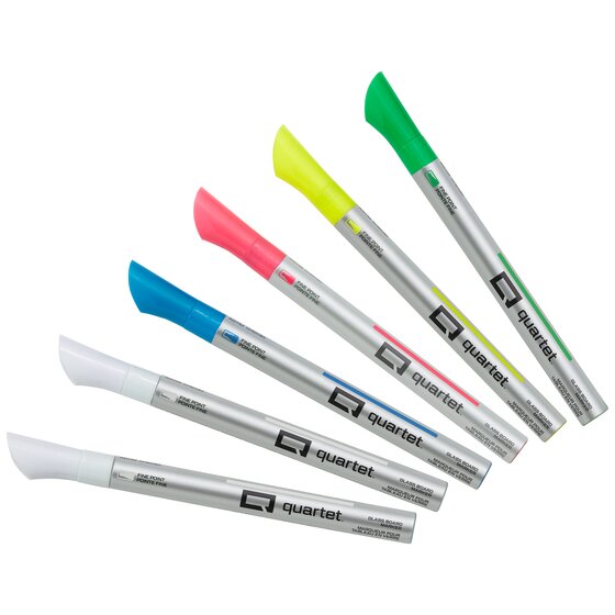 Quartet Glass Board Fine Tip Neon Markers