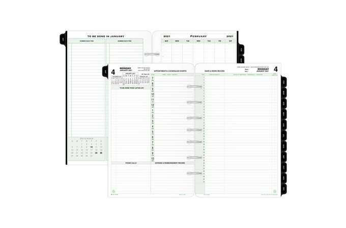 Day-Timer Two Page Per Day Reference Loose-Leaf Planner Refills, 5 1/2