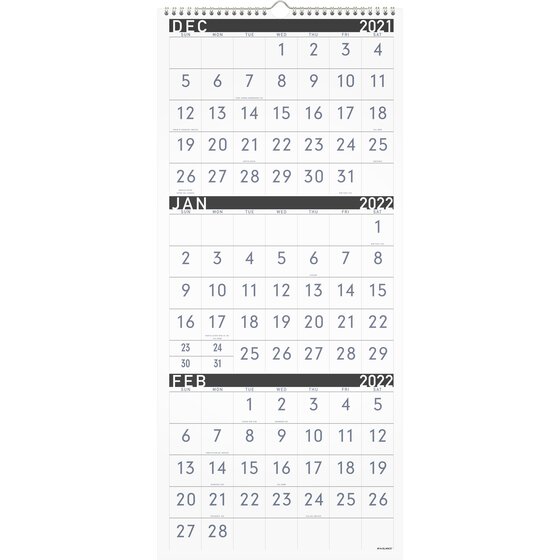 Three Month Calendar 2022 At-A-Glance Contemporary 2022 3 Month Reference Wall Calendar, Large, 12" X  27" | Monthly Wall Calendars | At-A-Glance
