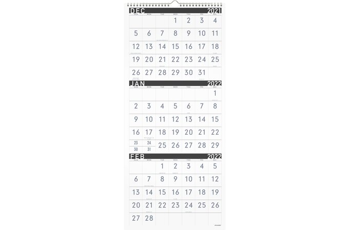 At-A-Glance Contemporary 2022 3 Month Reference Wall Calendar, Large, 12" X 27" | Monthly Wall Calendars | At-A-Glance