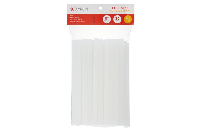 Xyron Full Size Hot Glue Sticks, 8, 30 Pack, Hot Glue Guns