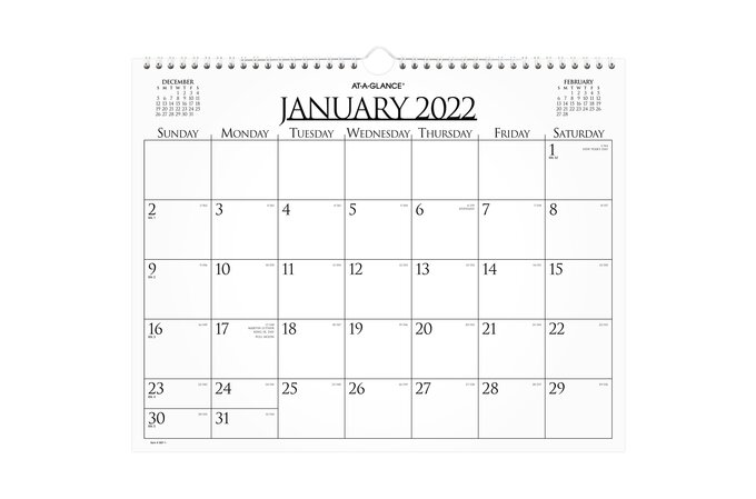 At-A-Glance 2022 Business Monthly Wall Calendar, Medium, 15" X 12" | Monthly Wall Calendars | At-A-Glance