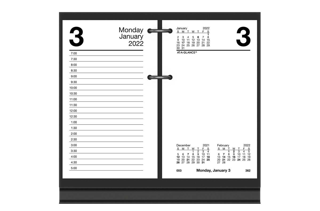 At-A-Glance 2022 Daily Loose-Leaf Recycled Desk Calendar Refill, Standard, 3 1/2" X 6" | Desk Calendar Refills & Bases | At-A-Glance