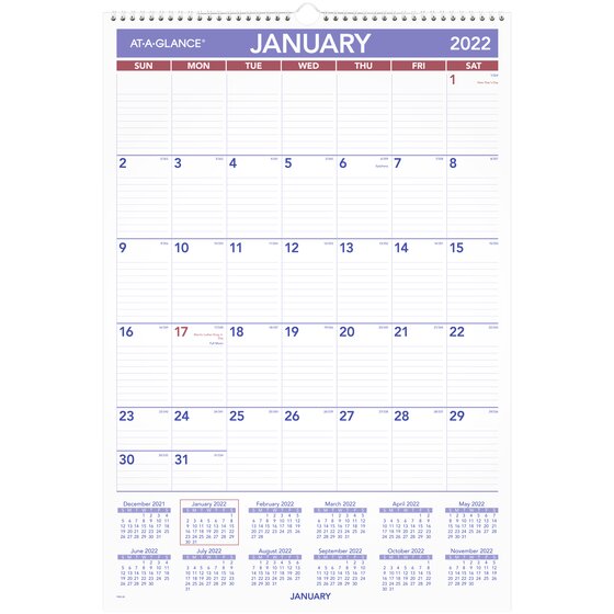 at a glance 2022 monthly wall calendar large 15 12 x 22 34