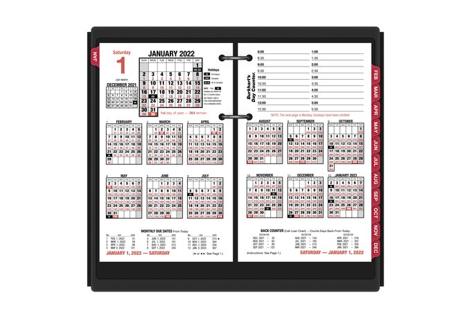 At-A-Glance Burkhart's Day Counter 2022 Daily Loose-Leaf Desk Calendar Refill, Large, 4 1/2" X 7 1/2" | Desk Calendar Refills & Bases | At-A-Glance