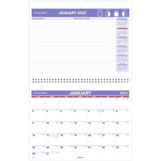 ATAGLANCE 2022 Monthly Desk Wall Calendar, Small, 11" x