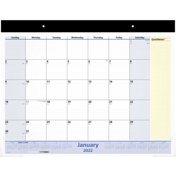 at a glance 2022 quicknotes monthly desk pad calendar large 22 x 17