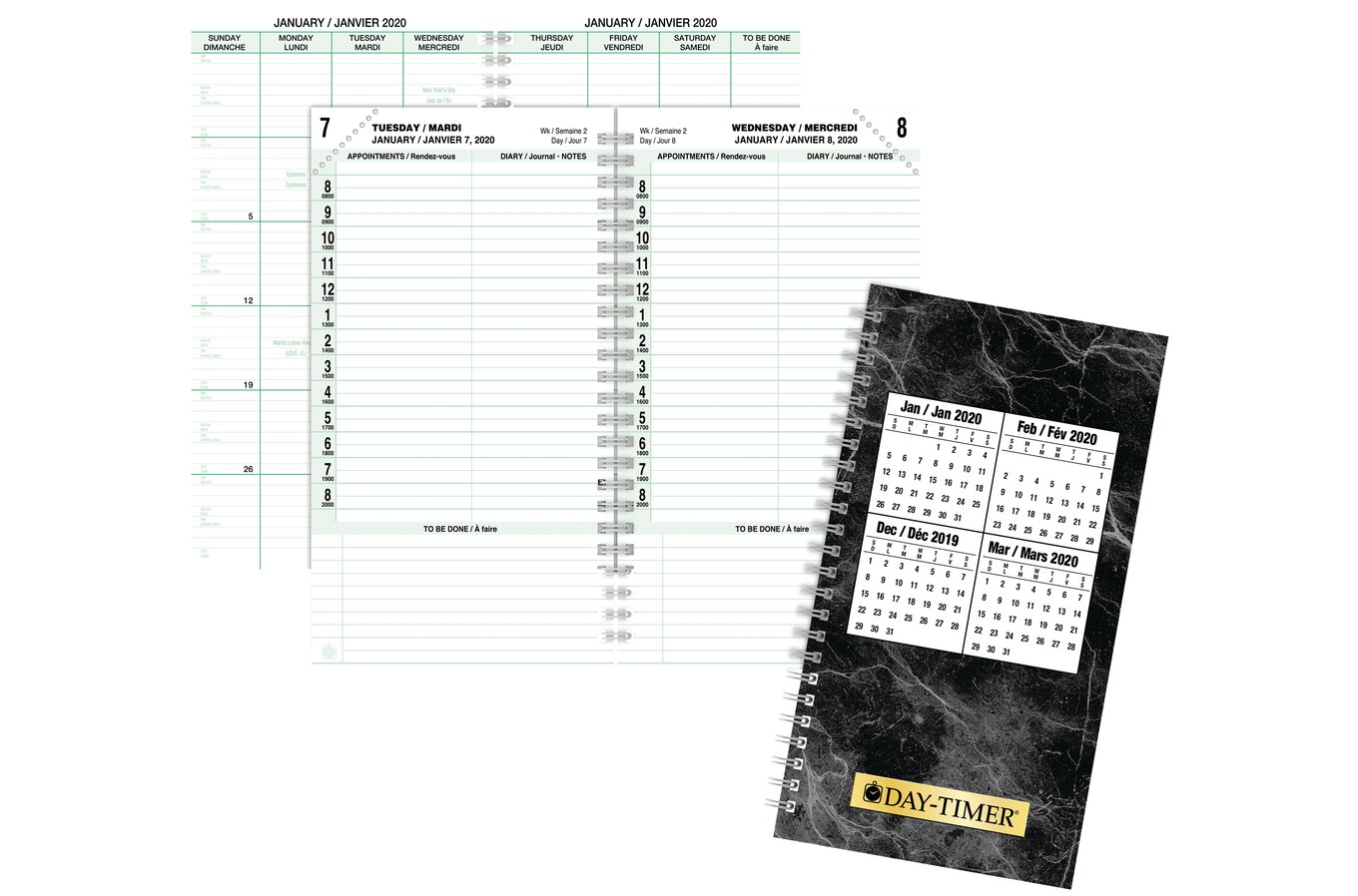 Day Timer 21 Bilingual One Page Per Day Planner Refill Wirebound Pocket Size 3 1 2 X 6 1 2 Daily Day Timer