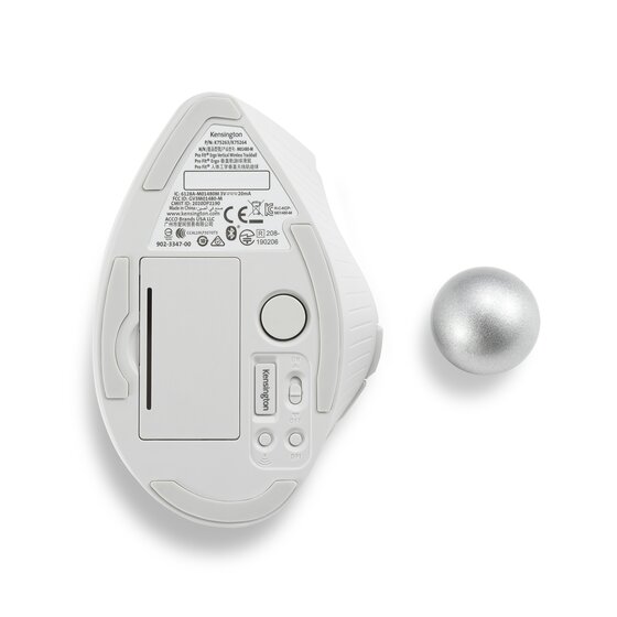 Pro Fit® Ergo Vertical Wireless Trackball - White | Ergonomic 