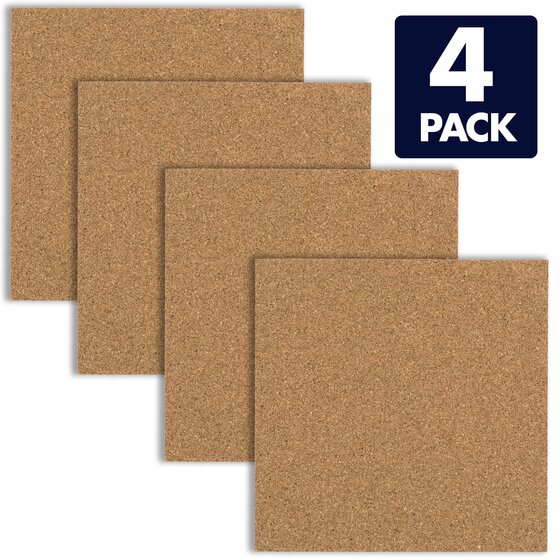 Frameless 102 Quartet Cork Tiles 12 x 12 Inch Natural 4 Pack 