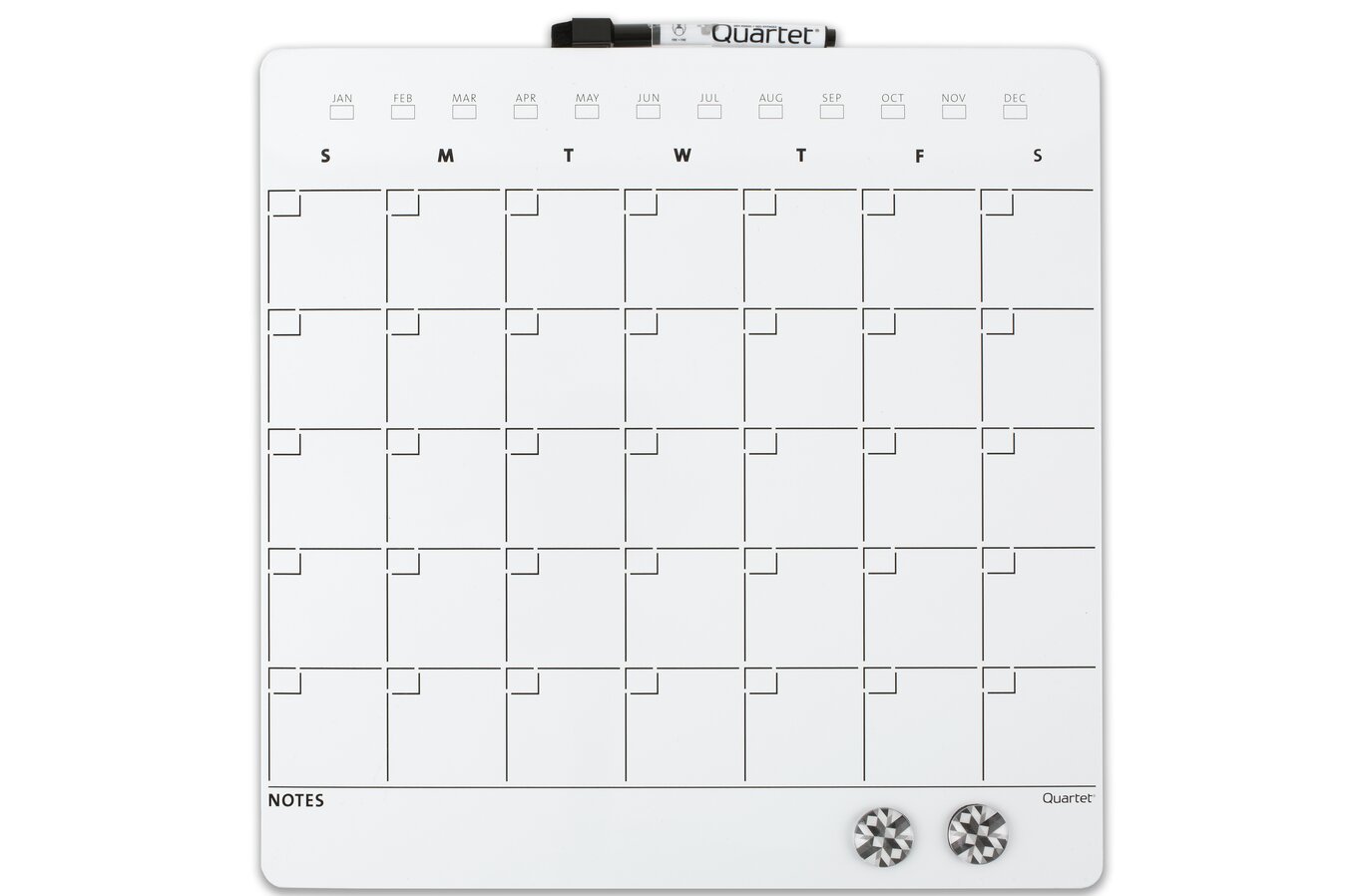 Magnetic Dry-Erase Calendar Board, 14" x 14", Frameless | Calendar & Planning Boards | Quartet