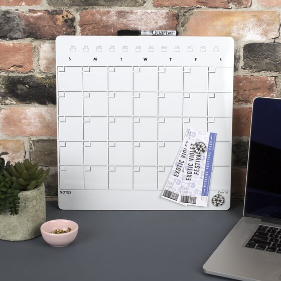 Quartet Magnetic Dry-Erase Calendar Board, 14