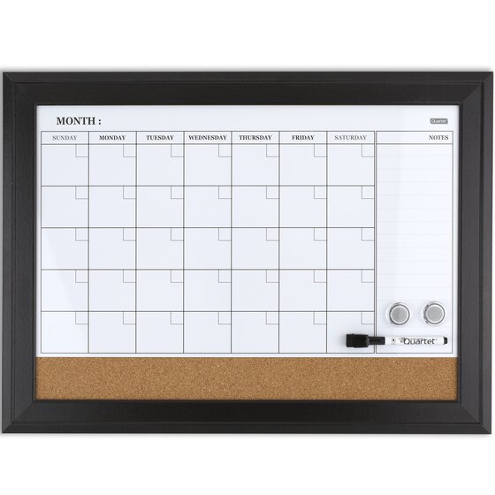 Dry-Erase and Bulletin 79222 7 x 23 Inches Quartet Magnetic Calendar Combo 