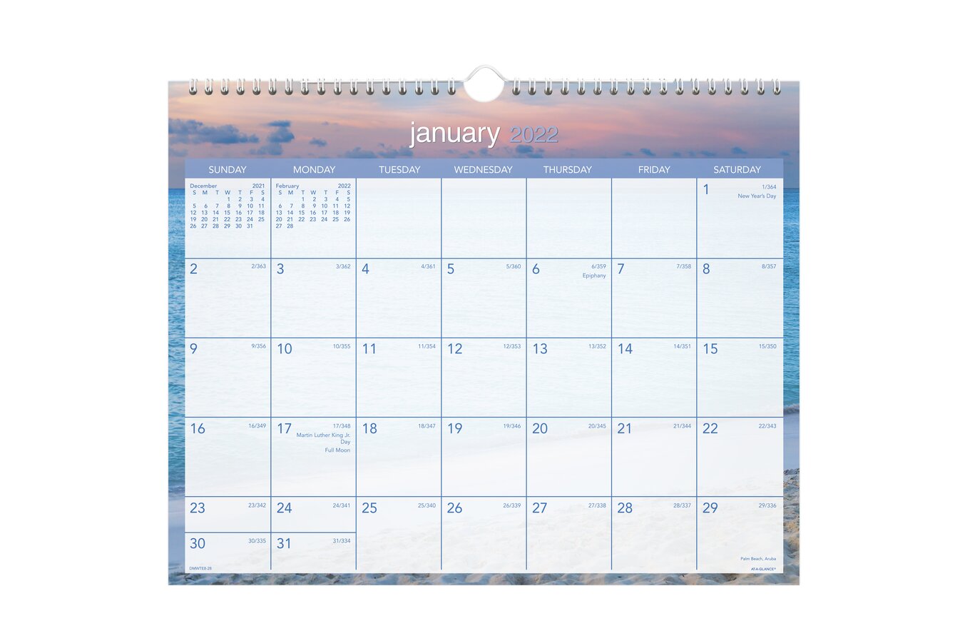 At-A-Glance 2022 Tropical Escape Wall Calendar, Medium, 15" X 12" | Monthly Wall Calendars | At-A-Glance