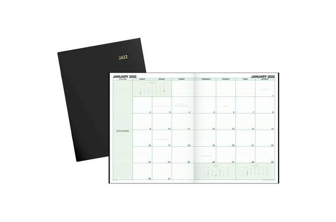 Day-Timer 2022 Monthly Planner Notebook, Black, Large, 8 1/2" x 11