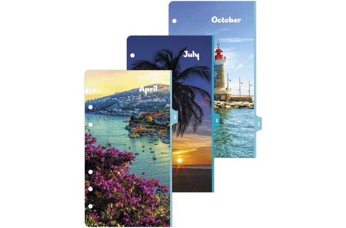 Day-Timer Coastlines 2022 Two Page Per Month Tabbed Calendar Refill