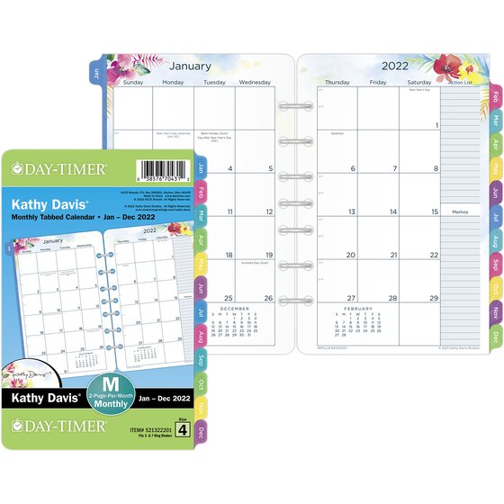 Planner Refills 51/2 x 81/2 KD81685 2022 Monthly Planner Refill by