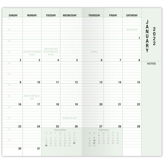 3" x 5" 20-Month Advance Planner Compact Size Day-Timer 2022 