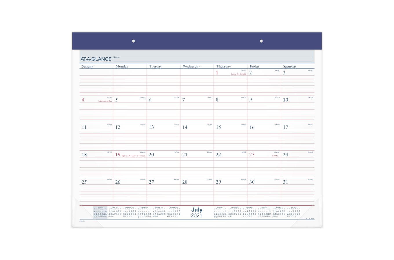 At A Glance 2021 2022 Two Color Academic Monthly Desk Pad Calendar Large 21 3 4 X 17 Desk Pad Calendars At A Glance