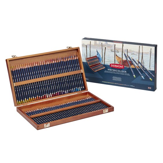 Caja de madera con 72 lápices acuarelables Watercolour