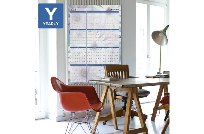 AT-A-GLANCE Dreams 2022 Erasable Wall Calendar, Reversible, Extra Large
