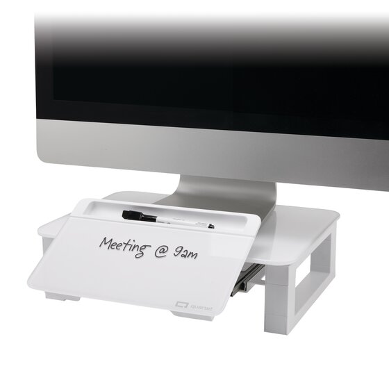 Quartet® Glass Desktop Monitor Riser with Dry-Erase Board, Adjustable ...