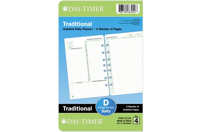 Hourly/Daily Planner Inserts for Personal Size Planners 