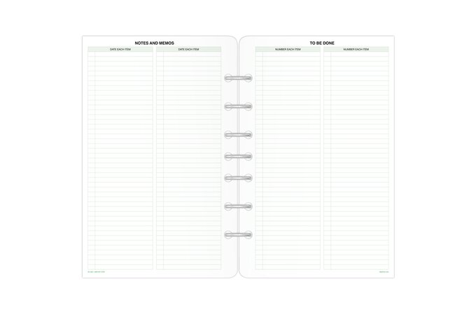 Day-timer Undated Planner Pages 2-Page-Per-Day Format Desk size, White