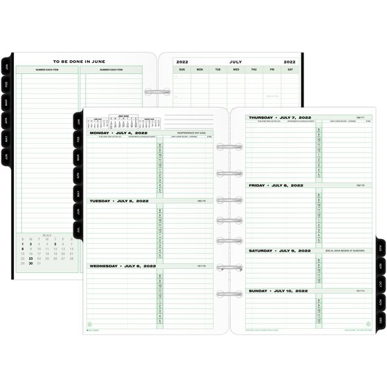 5-1/2" x 8-1/2", Weekly & Monthly Planner Refill 2021-2022 Planner Refills 
