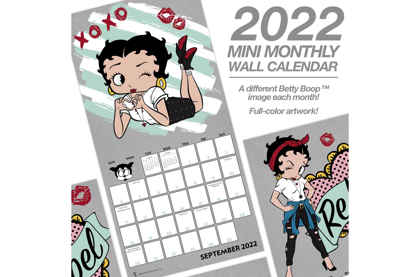 Betty Boop 2022 Mini Monthly Wall Calendar, 7" X 7" | Wall Calendars | Mead