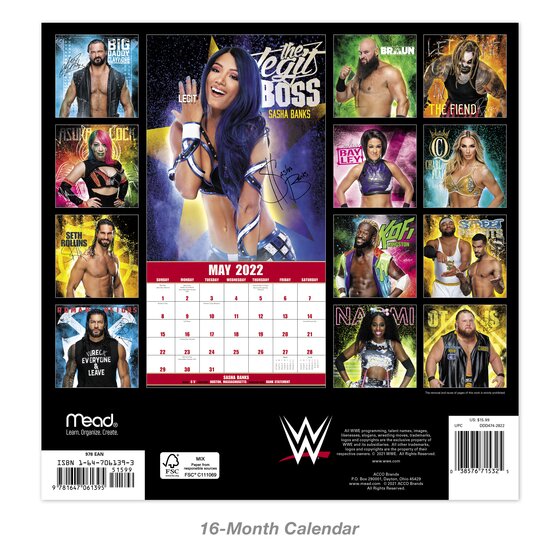 WWE Women Calendar 2022 