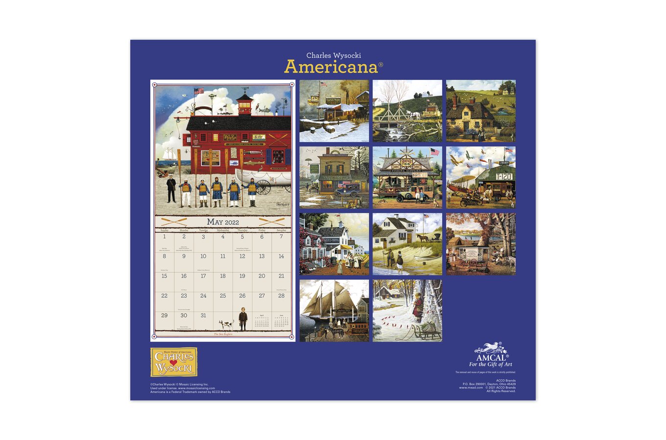 Charles Wysocki 2022 Monthly Wall Calendar, 13 1/2" X 12" | Wall Calendars | Mead