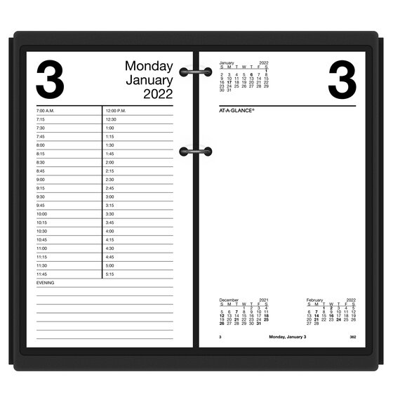 At-A-Glance 2022 Daily Loose-Leaf Desk Calendar Refill, Large, 4 1/2" X 8" | Desk Calendar Refills & Bases | At-A-Glance