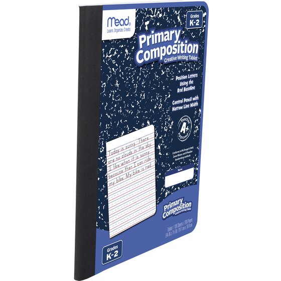 Mead Primary Composition Book, Ruled, Grades K2, 100 Sheets, 9 3/4" x