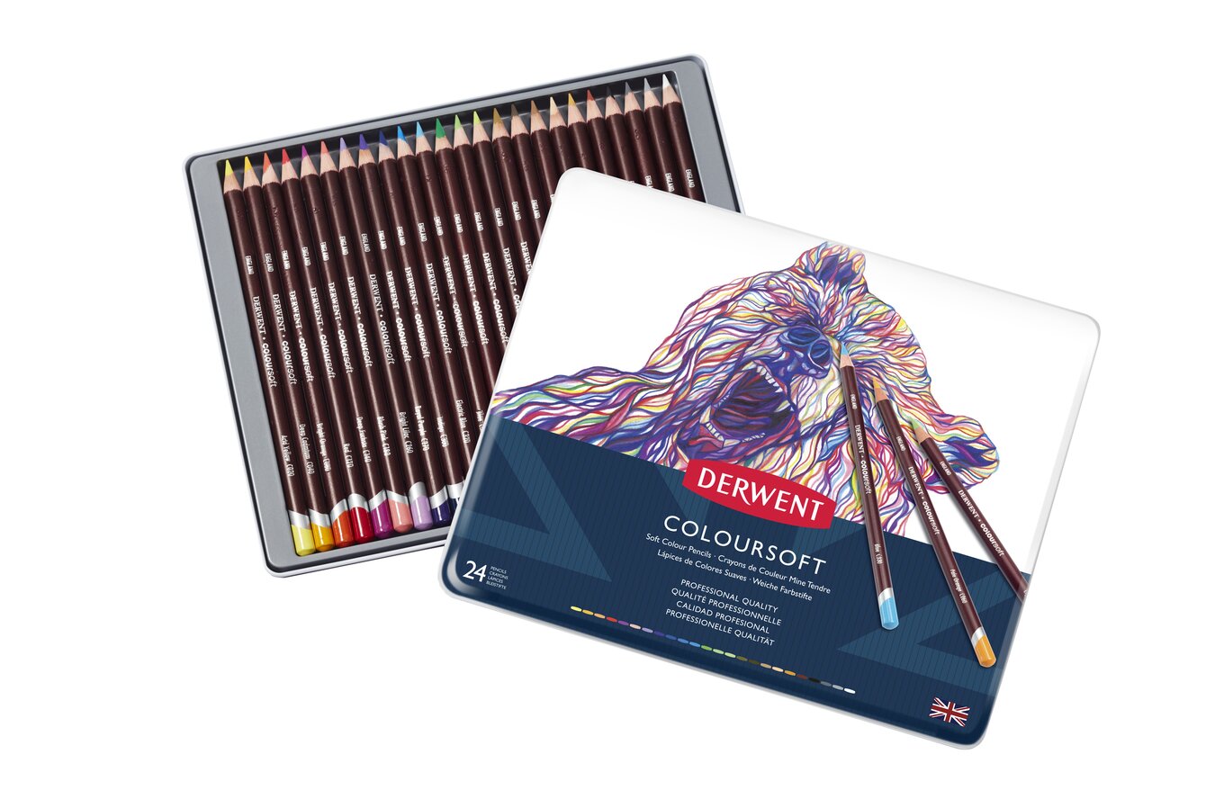 Derwent Drawing - 24 Tin - Soft Tonal Drawing Pencils 5028252147583