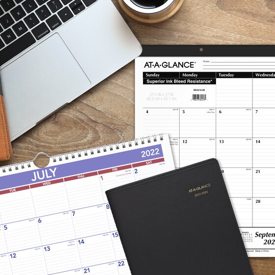Monthly Desk Pad 21-3/4 x 17 SKLP2432 Easy to Read Standard 2022 Desk Calendar by AT-A-GLANCE 