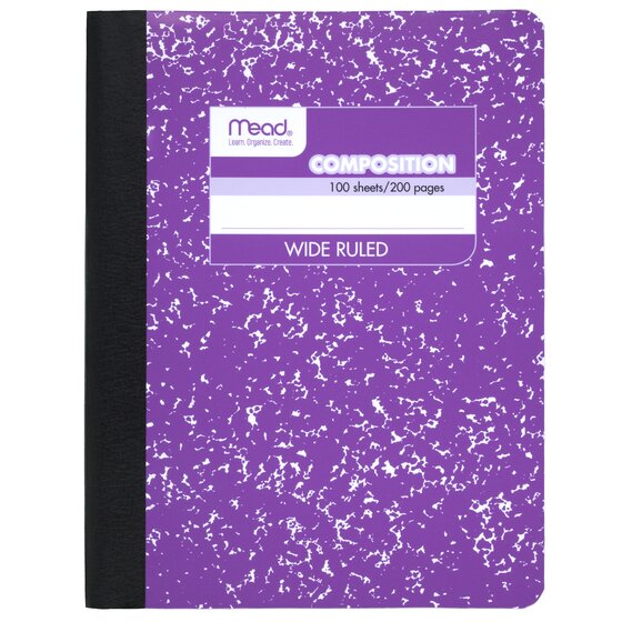 Fashion Designs - 6 Pack 200 Pages 100 Sheets Mead Composition Books/Notebooks Wide Ruled Paper Composition Notebook 